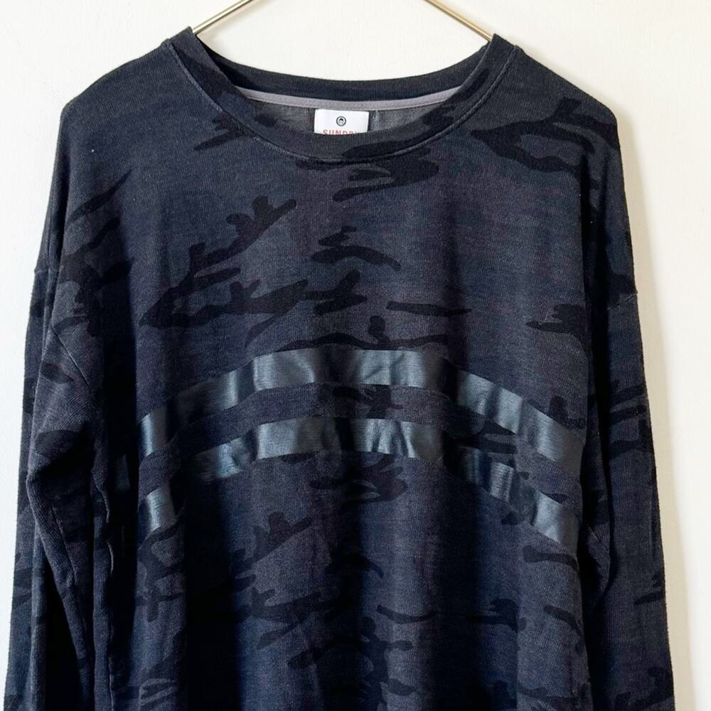 Sundry Black Stripe Camo Sweatshirt 3 / Large - Picture 3 of 8